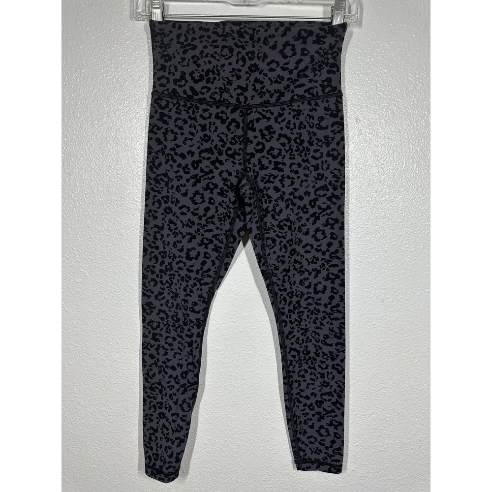 Athleta Pants Womens XS Petite Gray Black Leopard Elation Ultra High Rise Tight